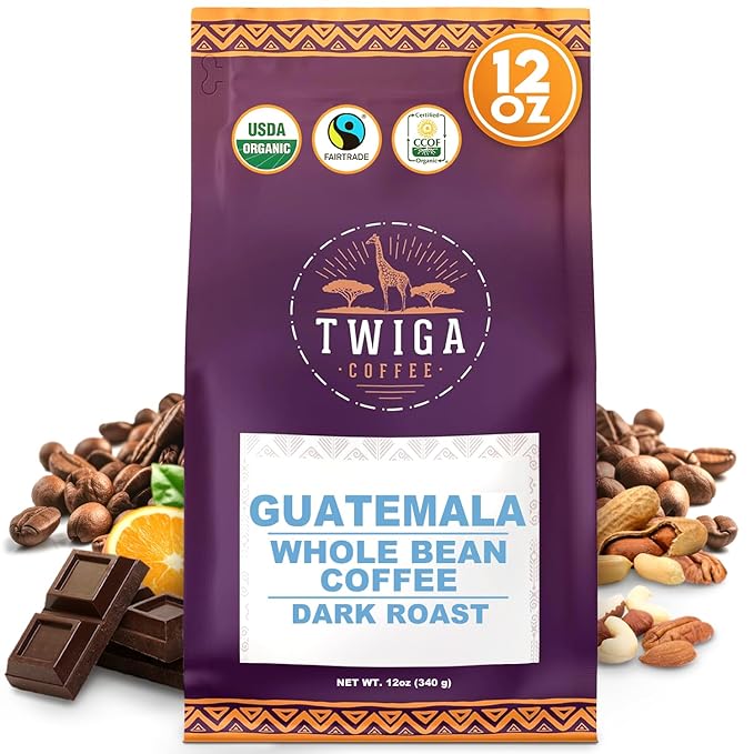 Twiga Coffee Guatemalan Coffee Beans ??Premium Dark Roast Arabica Guatemala Whole Beans with Rich