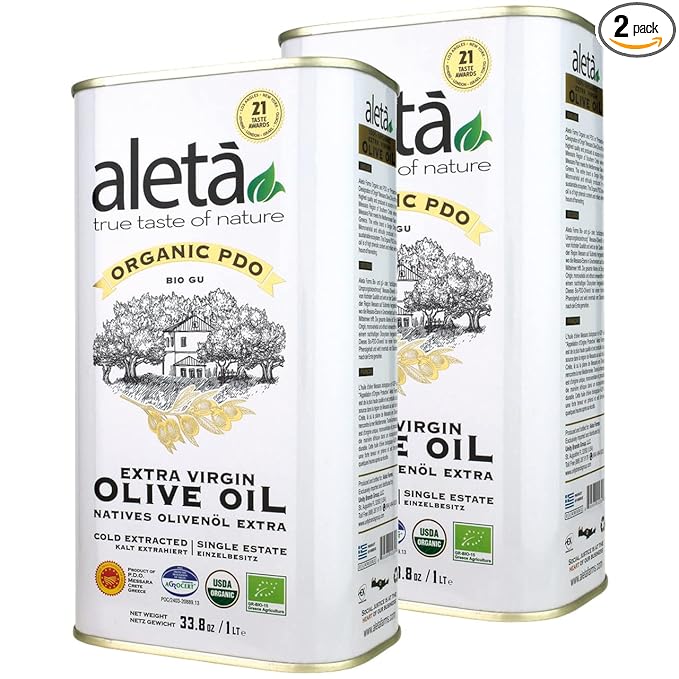 Aleta, Organic & PDO Extra Virgin Olive Oil, 2025 Gold Award, Certified Single Estate, Crete