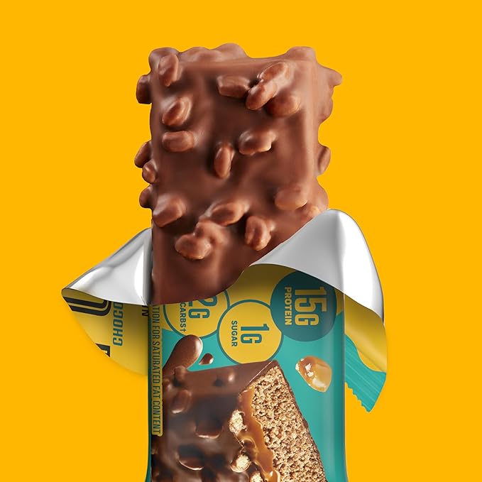 FULFIL Protein Snack Bars, Chocolate Salted Caramel Flavored, Gluten Free with 15g Protein, Pantry