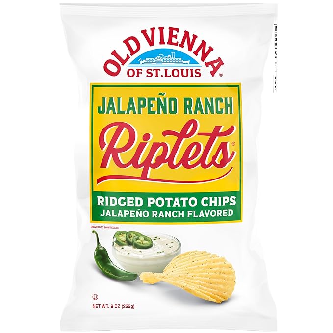 Old Vienna of St. Louis Ridged Potato Chips 9oz Bags Variety (4 Pack) Snack Box by TranadaCo