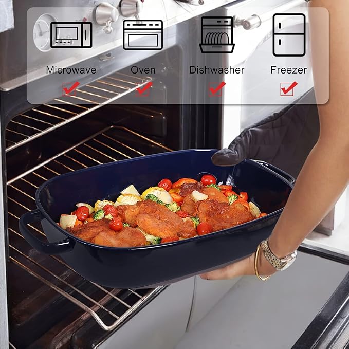 4.5 Quart Ceramic Baking Dish,Serving Bakeware for Casserole,Lasagna,Gratin,Broiling,Roasting,and