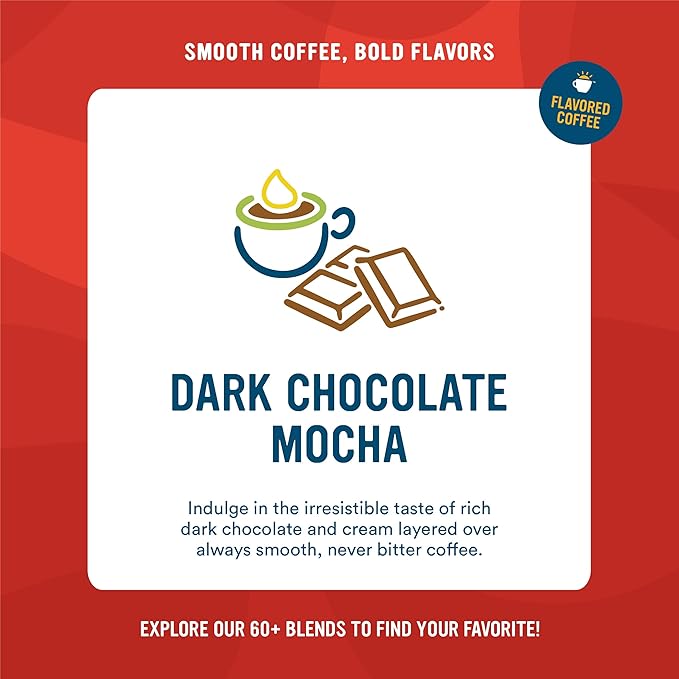 Cameron's Coffee Dark Chocolate Mocha Flavored Single-Serve Pods, Light Roast, 100% Arabica