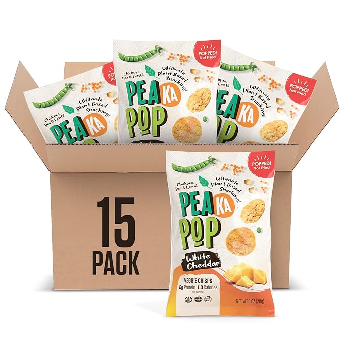 PeaKaPop Veggie Chips ??Plant-Based, Healthy Veggie Crisps with Pea, Lentil & Chickpea Protein