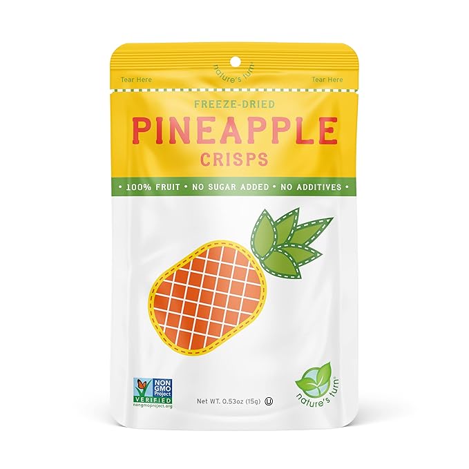 Nature’s Turn Freeze-Dried Pineapple Crisps – Healthy, Gluten-Free, Crispy & Delicious, Plant-Based