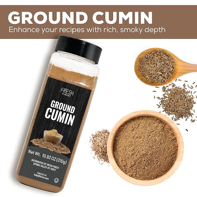 Fresh Finest Ground Cumin 10.93oz - Premium Quality Ground Cumin - All-Natural, Non-GMO
