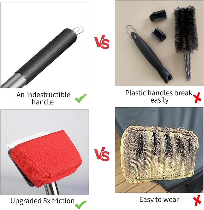 Grill Brush Bristle Free,BBQ Replaceable Scraper Cleaning Head,Safe Grill Accessories for Cast Iron