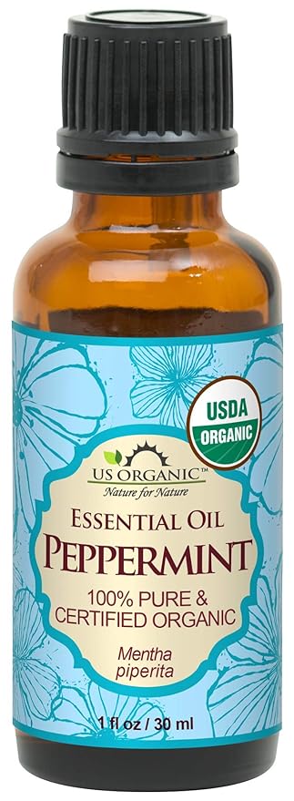 US Organic 100% Pure Peppermint Essential Oil - USDA Certified Organic - 30 ml - w/Improved caps