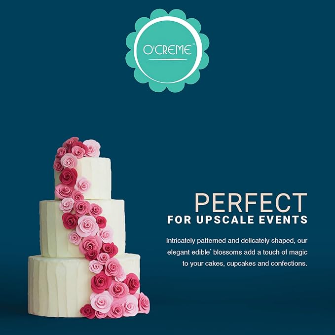 O'Creme Gumpaste Flower Spray, Tropical Orchid - Edible Flowers for Cake Decorating - Sugar Paste