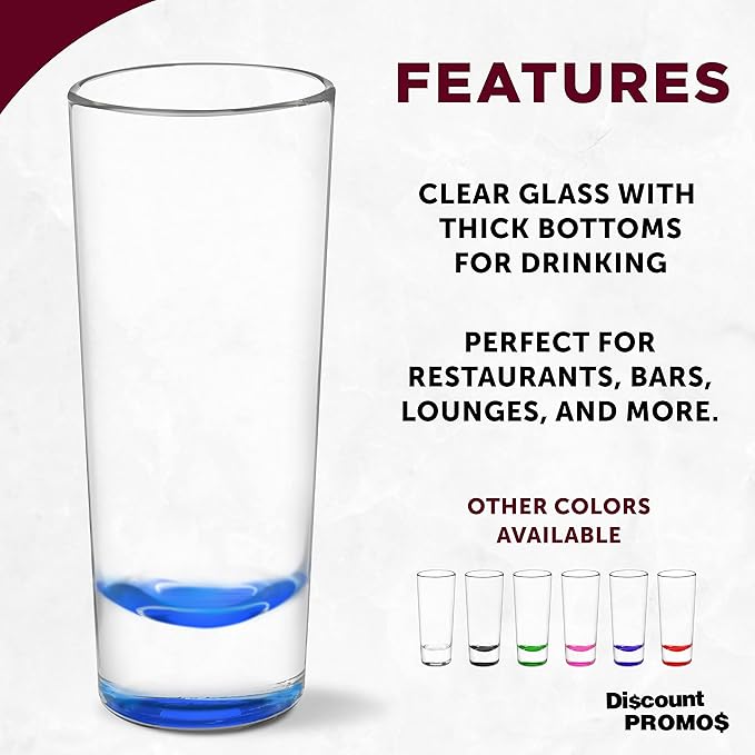 DISCOUNT PROMOS Cordial Shooter Shot Glasses 2 oz. Set of 10, Bulk Pack - Great for Birthdays