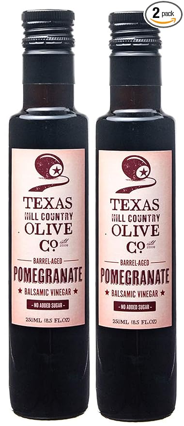Pomegranate Balsamic Vinegar - Gourmet Barrel Aged Infused Balsamic Vinegar - Great for Dressing