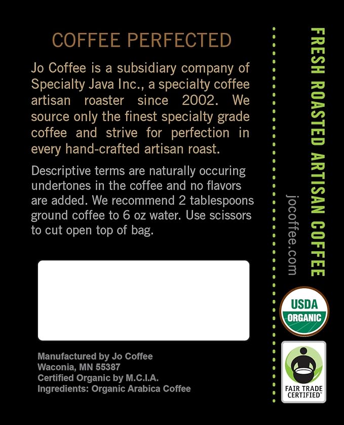 NO FUN JO DECAF: 12 oz, Organic Decaf Coffee, Swiss Water Process, Fair Trade Certified, Medium