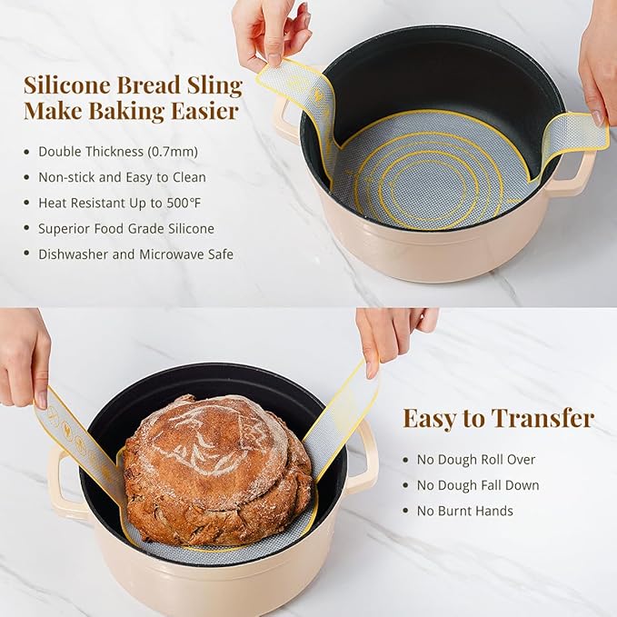 Sourdough Starter Kit, 9" Round & 10" Oval Banneton Bread Proofing Baskets Set, Sourdough Bread