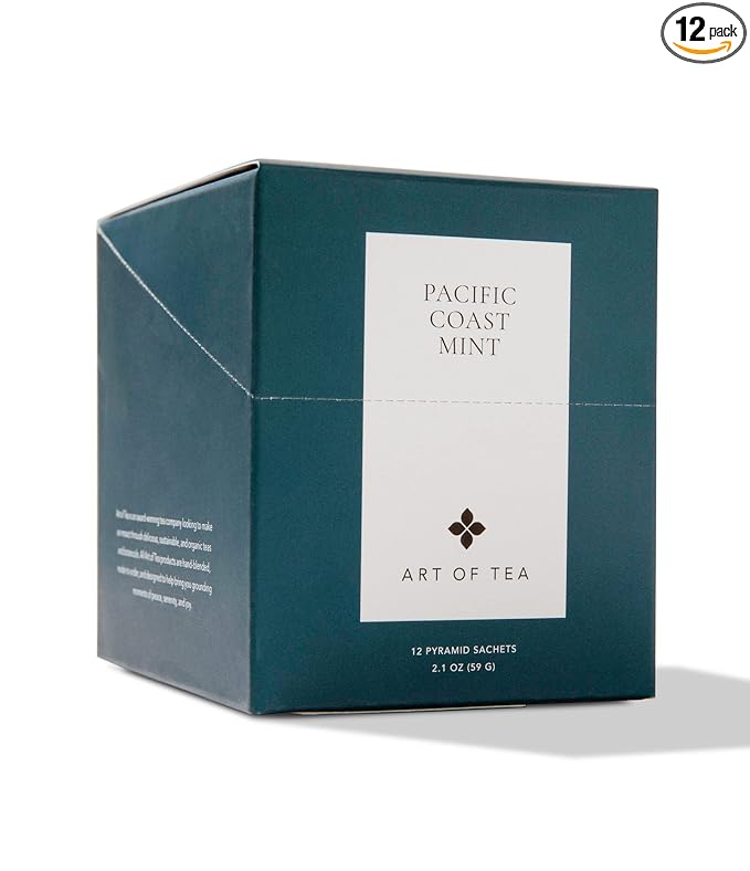 Art of Tea | Pacific Coast Mint (Naturally Caffeine Free) | 12 Eco Friendly Pyramid Peppermint Tea