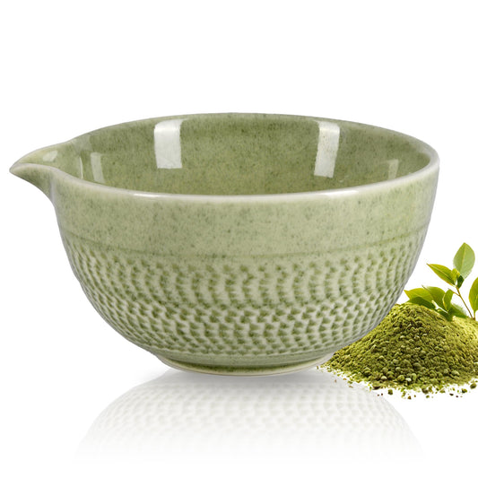 CAMATET Ceramic Matcha Bowl, 500 ml / 18 oz, Green