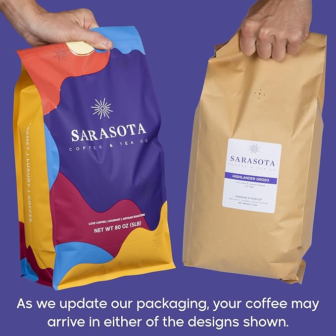 Sarasota Coffee Whole Bean Highlander Grogg | Medium Roast Gourmet Flavored Coffee Beans | Low