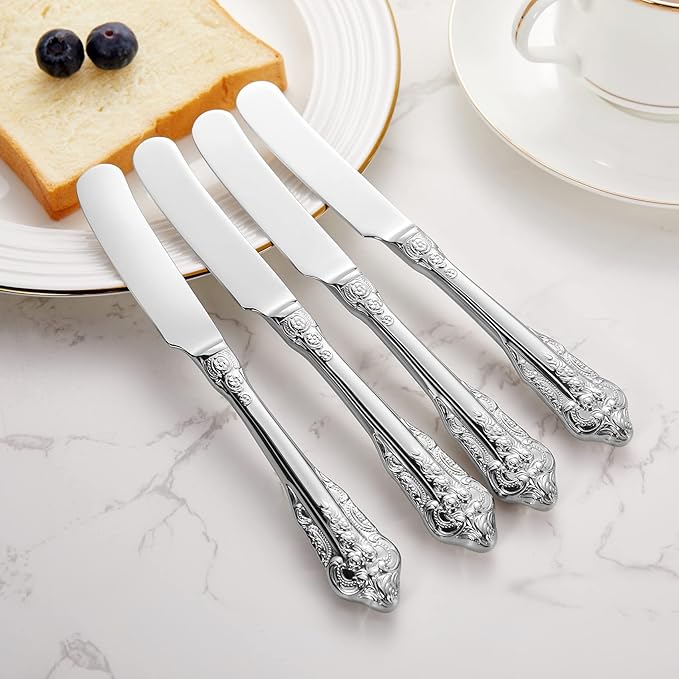 KEAWELL Gorgeous 6.9" Butter Spreader, 18/10 Stainless Steel, Set of 4, Butter Knife