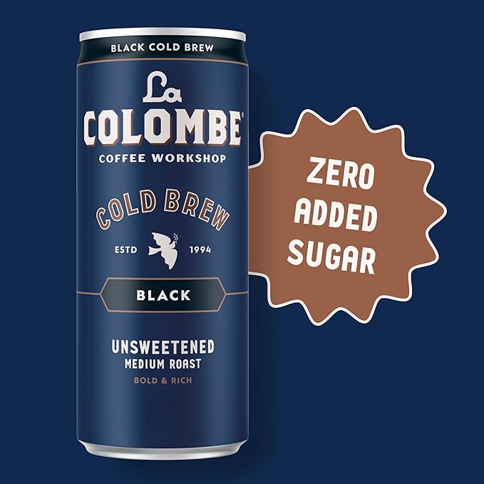La Colombe Coffee, Cold Brew Black, Unsweetened, 11 fl oz Cans (Pack of 12), Coffeehouse Quality