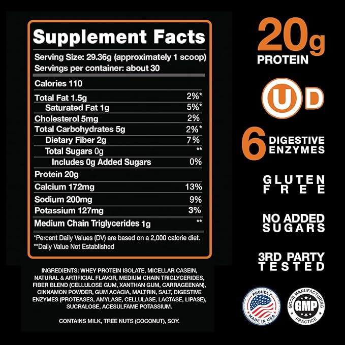 Devotion Nutrition Protein Powder Blend | Gluten Free, Keto Friendly, No Added Sugars | 1g MCT |