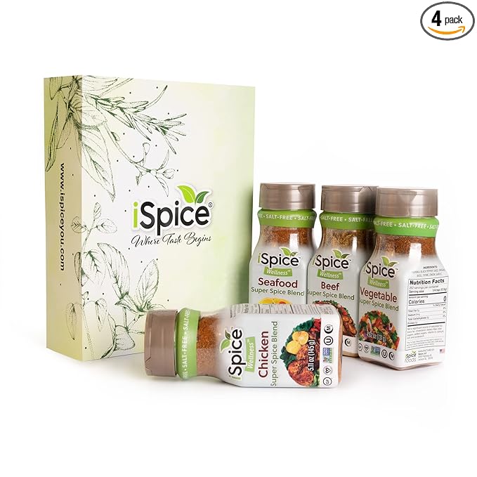 iSpice - Salt-Free | Sugar free | 100% Pure Wellness Salad Seasoning Fat Free Super Spice Blend |