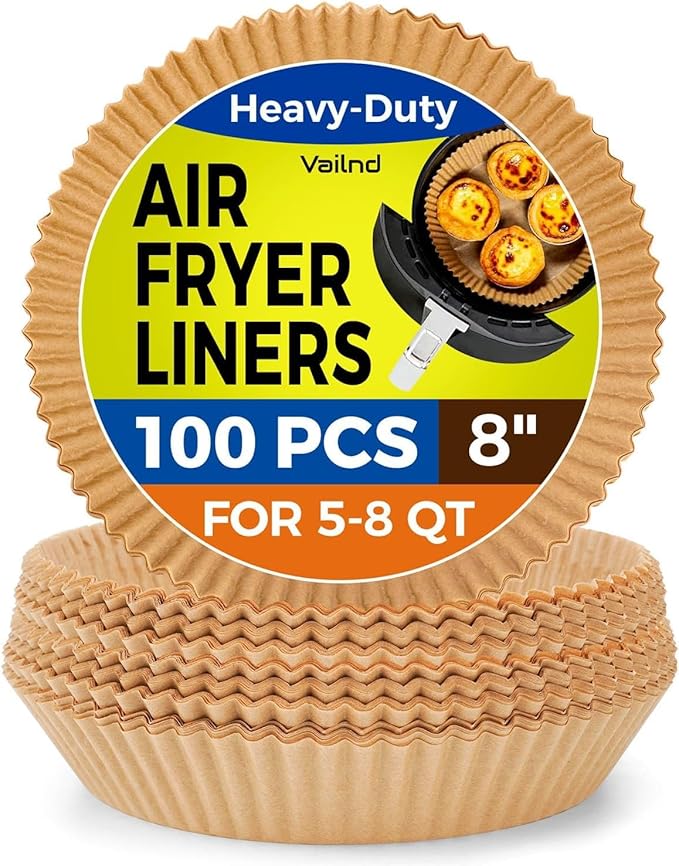 100Pcs Air Fryer Paper Liners Disposable, 8 Inch Max Xl Large Cooker Air Fryer Disposable Paper