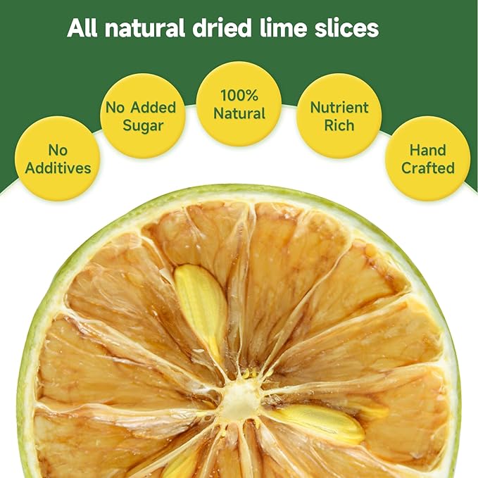 Dried Lime Slices,3oz/85g,Dehydrated Fruit For Cocktails,100% Natural No Additives No Sugar