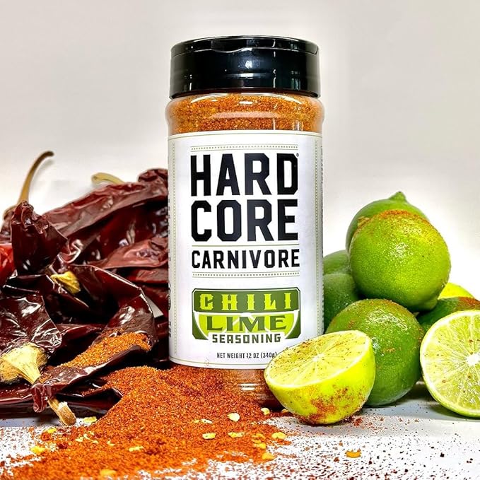 Hardcore Carnivore Chili Lime - Zesty Seasoning Blend (12 oz Shaker) Texas-Made Bold, Tangy Flavor