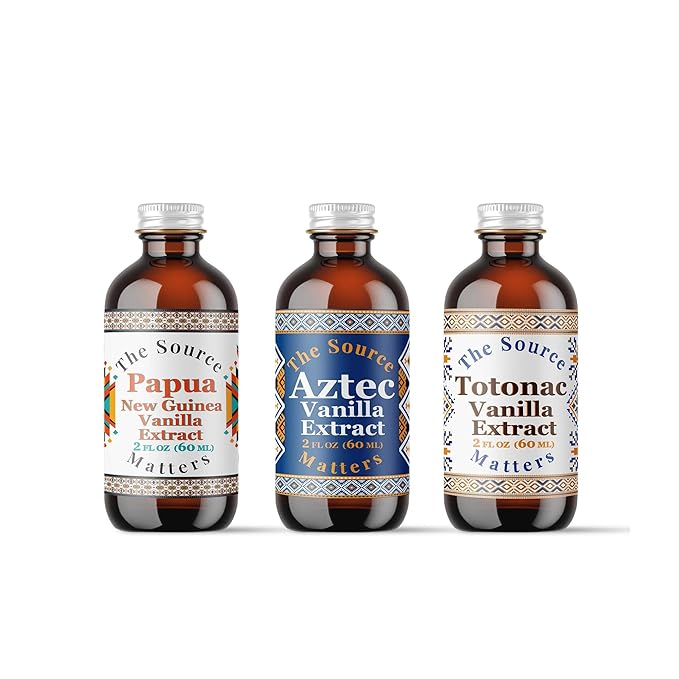 Vanilla Extract Trio Gift Box by The Source Matters | Totonac, Aztec & Papua New Guinea Vanilla | 3