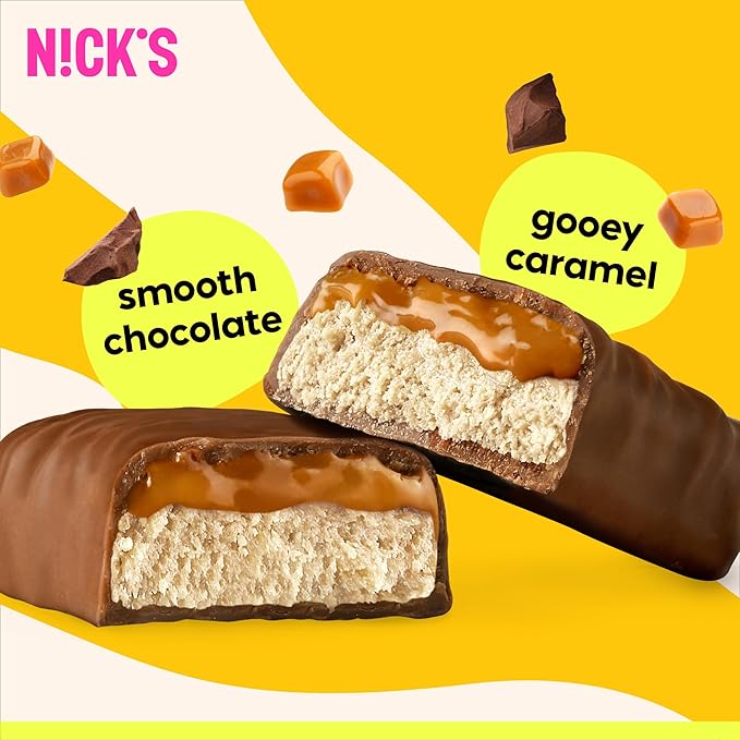 Nick?™s Chocolate Caramel Protein Bars ??12-Count Box | High Protein, Low Calories, Low Carbs, Keto