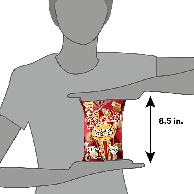 Popcornopolis Caramel & Kettle Mix 6 ct, 1.5 oz Case, Caramel & Kettle Mix Flavored Indulgent