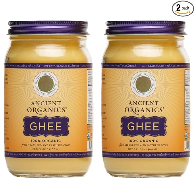 Ancient Organics Ghee, Organic Grass Fed Ghee Butter - Gluten Free Ghee, Clarified Butter, Vitamins