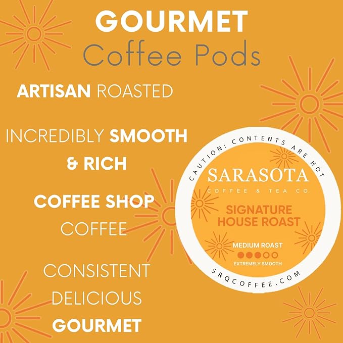 Sarasota K-Cup Coffee Pods | Medium Roast Coffee | Breakfast Blend | Single Serve for Keurig
