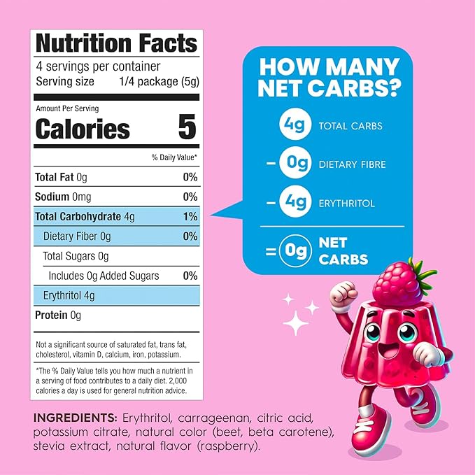 Simply Desserts Sugar-Free Raspberry Jel, 6-Pack - Vegan Dessert, Keto Snacks, Diabetic Friendly &