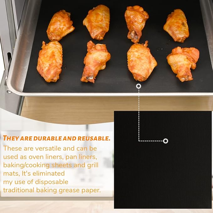 WMKGG 12 inch Square Air Fryer Liners Set, 3 Pack Non-stick Reusable Toaster Oven Mat Compatible