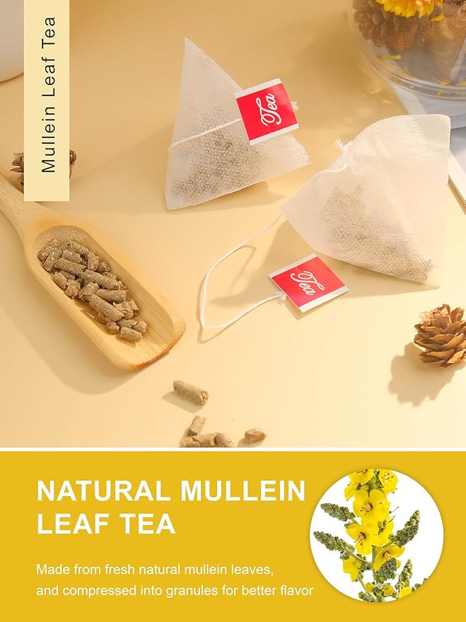 TeeLux Mullein Leaf Tea Bags, 3g/Bag, 30 Count, Natural Mullein Leaves, Caffeine Free