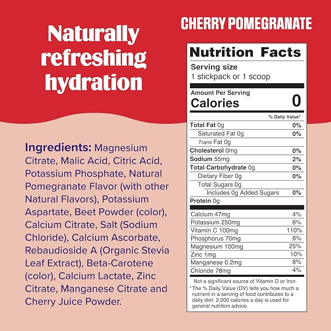 Ultima Replenisher Daily Electrolyte Powder Drink Mix ??Sugar Free ??Cherry Pomegranate, 20