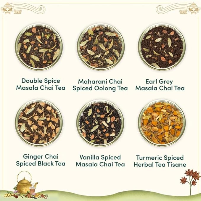 VAHDAM, Chai Tea Gift Set (12 varieties) Chai Loose Leaf Tea in Tin Caddy Gift Box | Exotic Chai