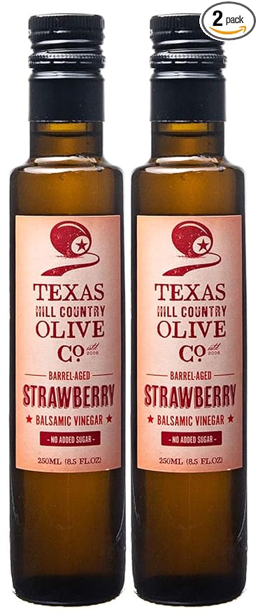 Strawberry Balsamic Vinegar - Gourmet Barrel Aged Infused Balsamic Vinegar - Great for Dressing