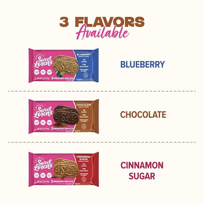 Sweet Loren's Vegan Breakfast Biscuits | Chocolate | 4g Protein, 19g Whole Grains | Plant Based
