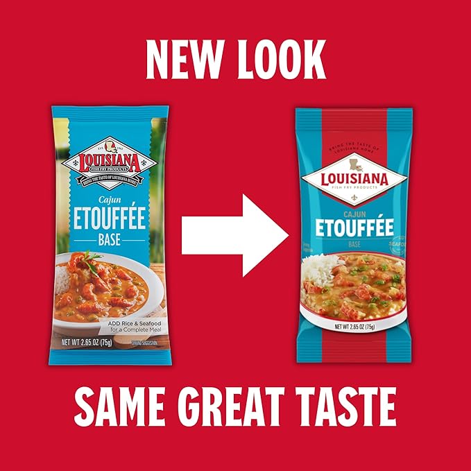 Cajun Etouffee Base 2.65 oz. (Pack of 6) - Authentic Cajun Etouffee Mix with Onions, Bell Peppers
