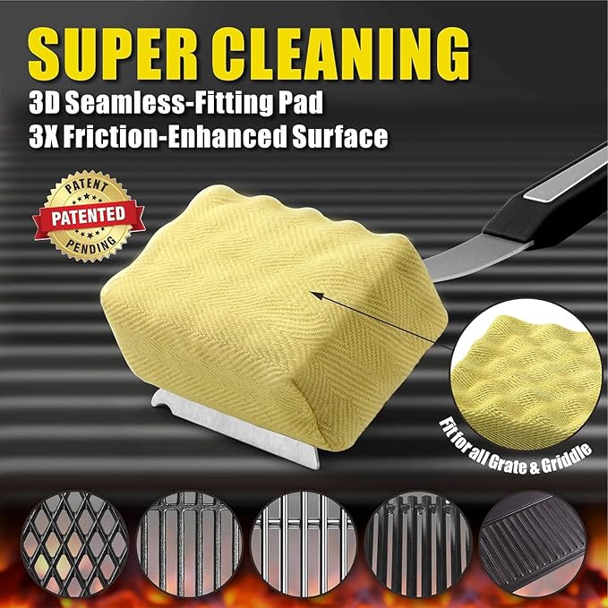 GRILLART Grill Brush Bristle Free, Replaceable BBQ Cleaning Head (No Handle), Safe Replacement