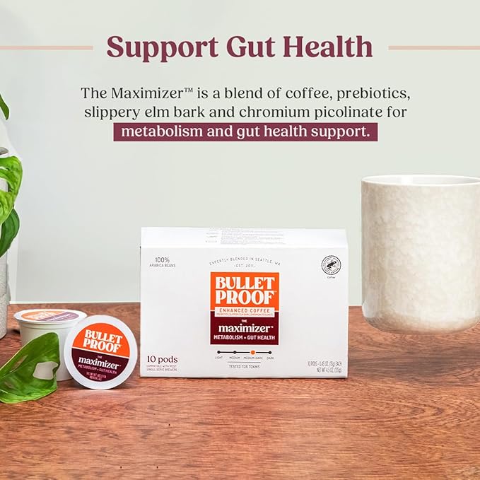 Bulletproof The Maximizer Single-Serve Coffee Pods, 10 Count, Clean Coffee with Prebiotics