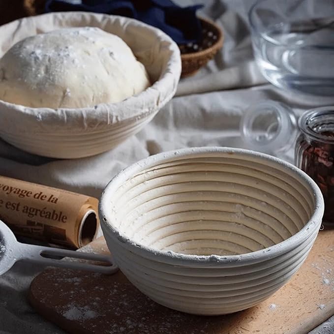 7 Inch Round Bread Banneton Proofing Basket Set of 2 Sourdough Proofing Basket kit for Artisanal