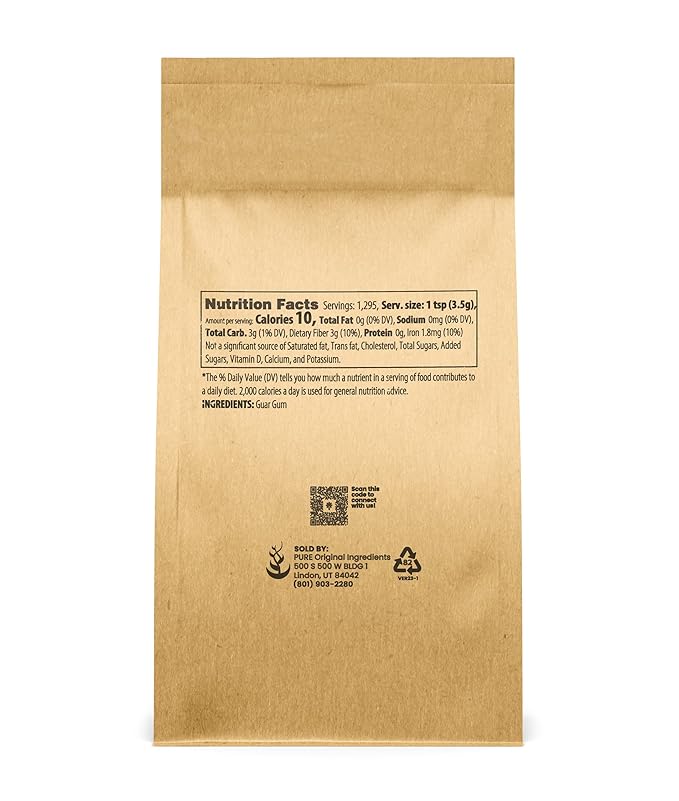 Pure Original Ingredients Guar Gum (10lb) From Guar Beans, Food Grade, Gluten Free