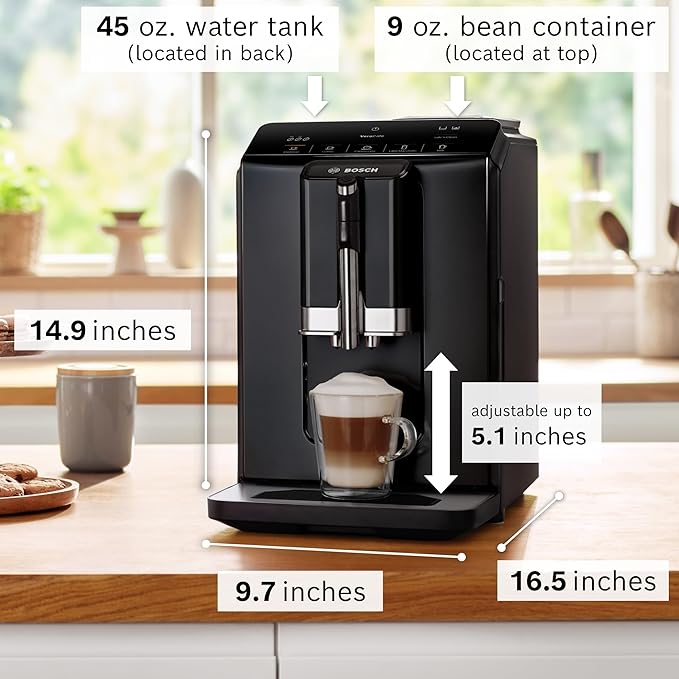 Bosch 300 Series Fully Automatic Espresso and Coffee Machine ??In-Cup Frother, OneTouch Milk
