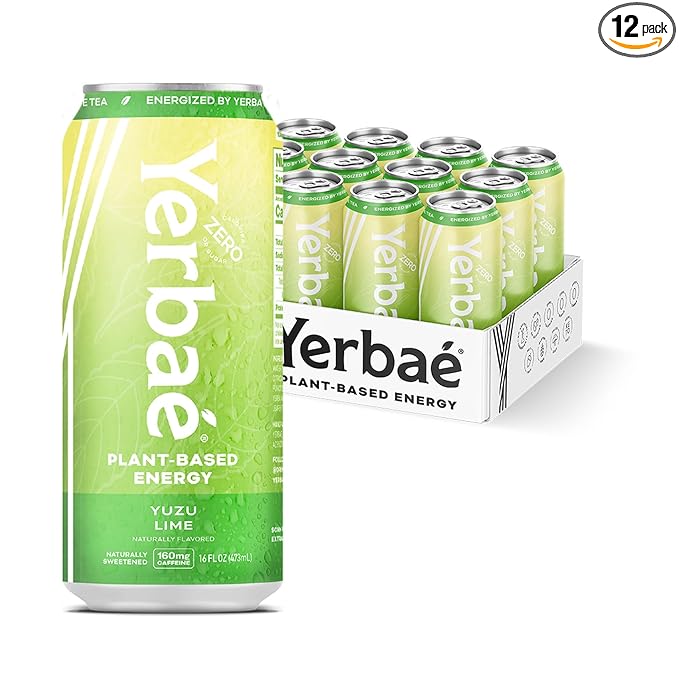 Yerbaé Energy Beverage Yuzu Lime - Lemon Lime Flavor. Energized by Yerba Mate. Naturally