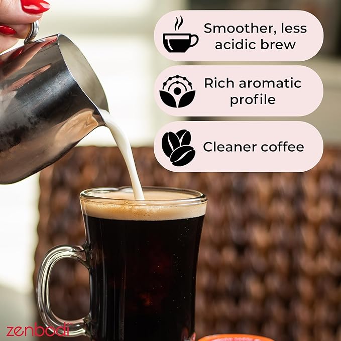 Zenbean Infrared Coffee Brew - 10 Servings Per Travel Pack, Single-Serve Pour-Over, Nootropic with