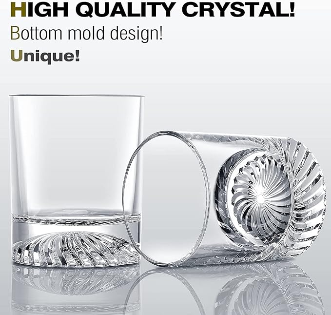 Whiskey Glasses Old Fashioned Glasses Set of 6 12oz Rocks Glasses Gift for Men Women Drinking