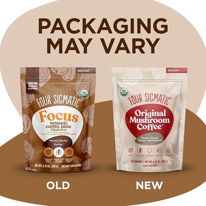 Four Sigmatic Original Mushroom Coffee | High Dose Lion's Mane, Chaga, Turkey Tail, Cordyceps and