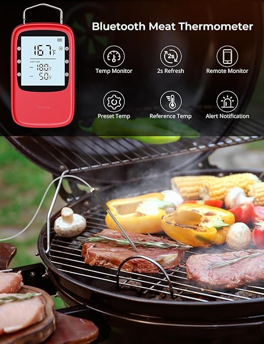 Govee Bluetooth Meat Thermometer, Digital Meat Thermometer for Smoker Oven, Grill Thermometer with