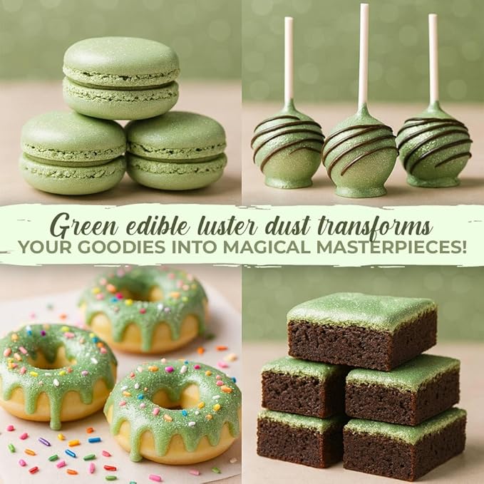 Bulk (20g) Luster Dust Edible Cake Decorations, Edible Luster Dust for Cakes, Light Green Edible
